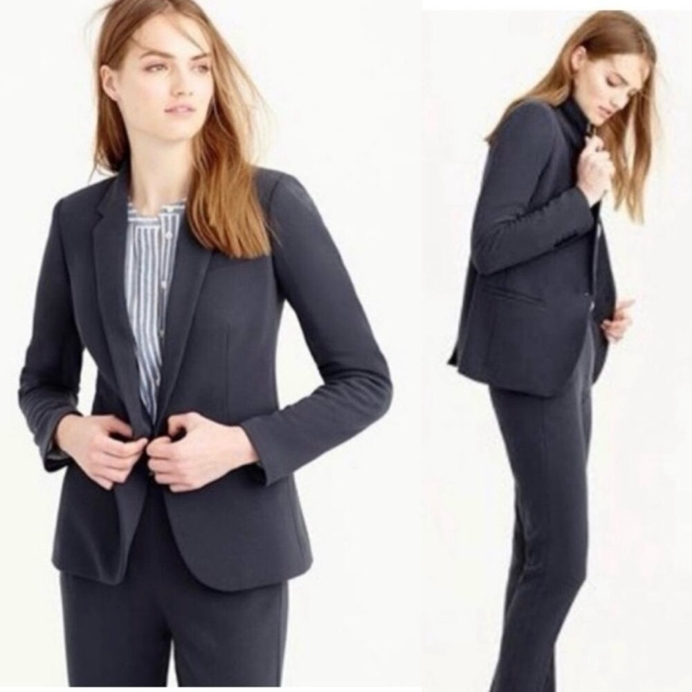 J. Crew Single‎ Button Blazer Jacket in Bonded Crepe